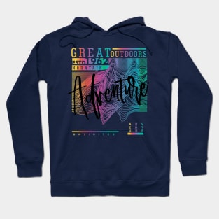 Great Outdoor Adventure mountain typography Hoodie